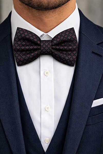 Kravatkolik Black Motif Pattern Bow Tie P2032