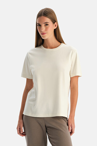 Dagi Εκρού μπλουζάκι με λαιμόκοψη ποδηλάτου, σετ Βαμβάκι τεμαχίων