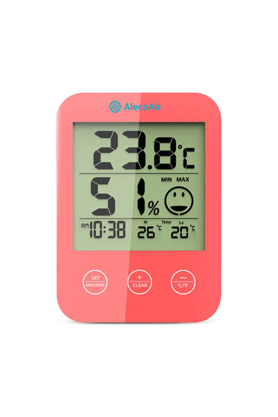 AlecoAir Termohigrometru M02 RED, Display digital, Diagrama de confort, Schim...