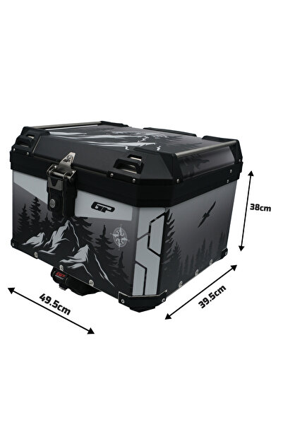 GP KOMPOZİT DSN05 Universal 57 lt Desenli Alüminyum Motosiklet Çantası