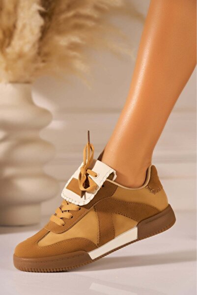 Joana Women's Camel Faux Suede Sneakers Emely 39