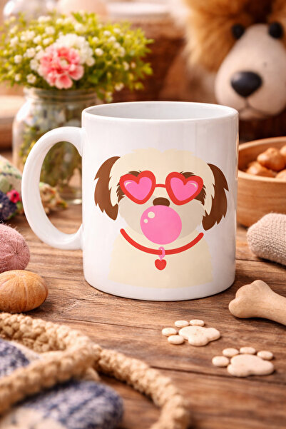 CT STONES Porcelain Mug with Heart and Glasses Shih Tzu Design Model 53 – Cof...