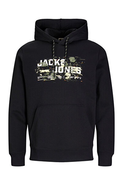 Jack & Jones 12261670 Ανδρικό μαύρο φούτερ