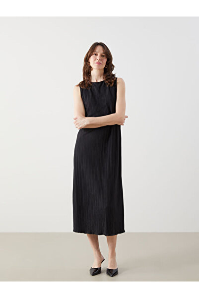 LC Waikiki Rmz Gi̇yi̇m Farkiyla Zero Roba Collar Textured Dress