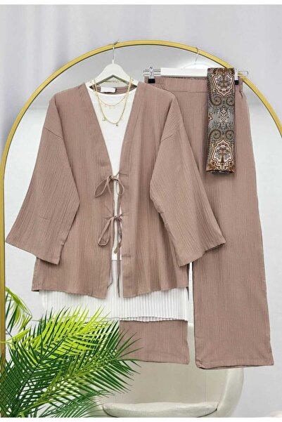 MODA VEDAT Women's Tie-Detail Jacket and Pants Set - (Excluding Underwear and...