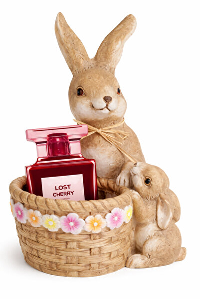 OEM Decorative ceramic Easter bunny + gift perfume.