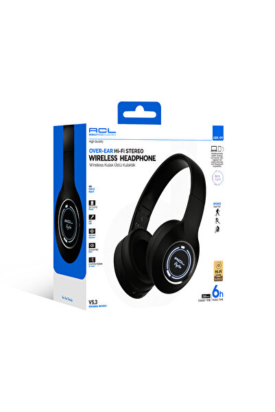 ACL ABK-09 Rhythm Serisi RGB Işıklı Hi-Fi Stereo Kablosuz Kulak Üstü Kulaklık...