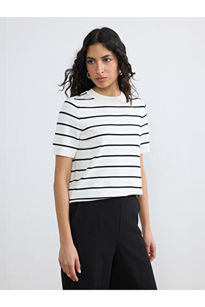 LC Waikiki Rmz Gi̇yi̇m Farkiyla Zero Roba Collar Striped Women's Knitwear Swe...