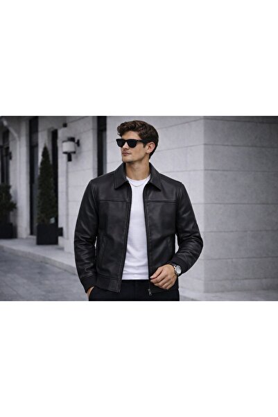 BASEL.CO Old Money Collared Leather Jacket