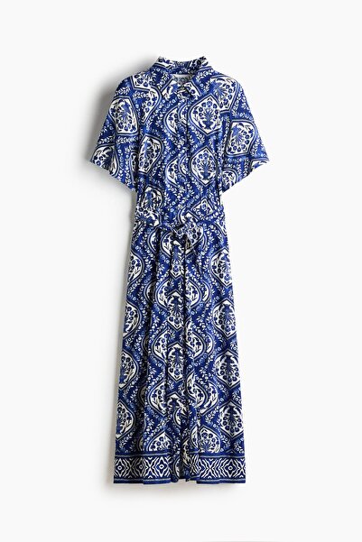 H&M Kuşaklı Gömlek Elbise