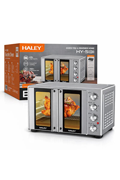 HALEY Ηλεκτρικός Φούρνος HY-513I, 65 λίτρα, 3000W, Αέρος Θερμός, Σχάρα Περιστ...