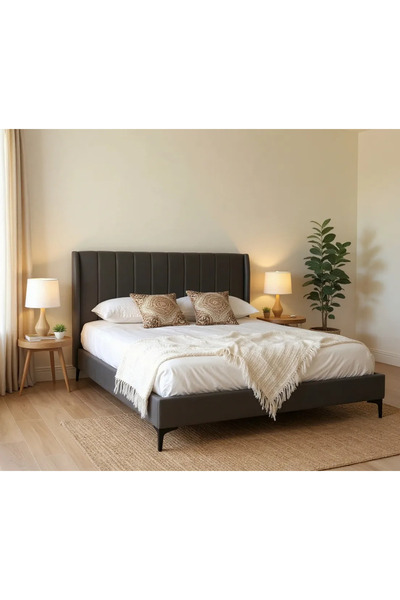 MarketMob Pat Tossino 160x200 cm Tapitat Catifea Gri Somiera Inclusa