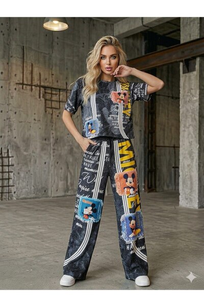 DENİKK Trend Special Stone Print Embroidered Tracksuit Set