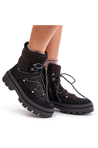BOTO Boots With Sheepskin Type Black Merilana 37