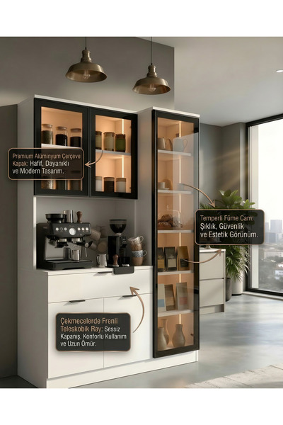 Misterium Dream Premium Kahve İstasyonu - Kahve Köşesi ve Mutfak Ünitesi - Be...