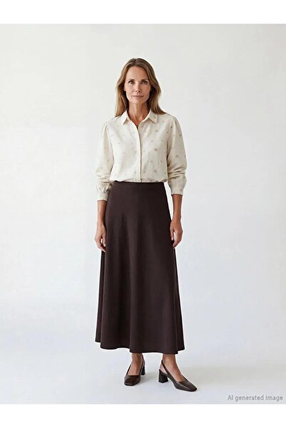 LC Waikiki Plus Size Elastic Waist Flared Skirt (S6)