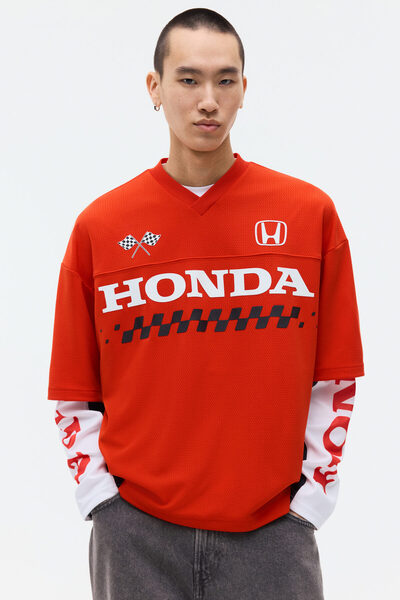 H&M Baskılı File Tişört Oversized Fit