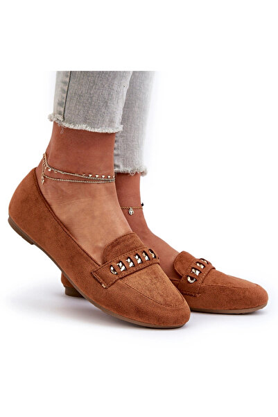 BOTO Shiny Women's Loafers With Chain Camel Aredilla 40