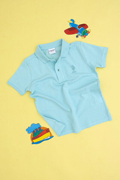 U.S. Polo Assn. Polo Shirt aqua blue boys logo Embroidered