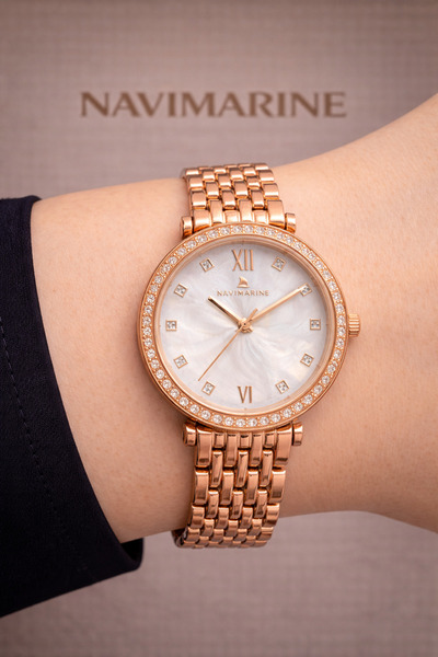 Navimarine Rose Gold Women's Wristwatch Colorfast 3 Atm Waterproof 2 Year War...