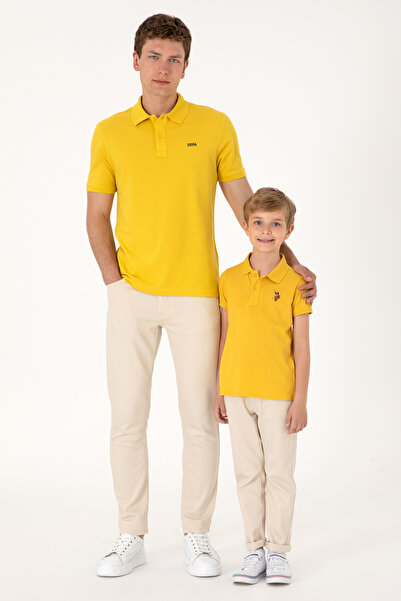U.S. Polo Assn. Boys' Yellow Polo Shirt With Colorful Logo