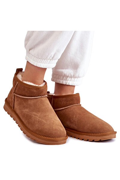 BOTO Women's Suede Low Snow Boots Camel Shelie 39