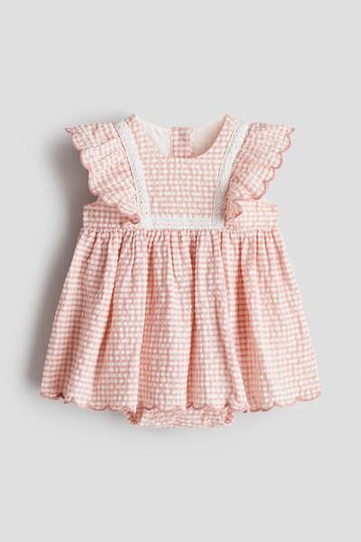 H&M Body'li Pamuklu Muslin Elbise