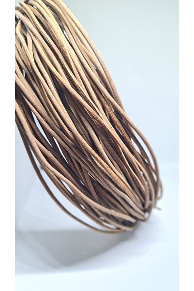 Nemma Deri 2mm yuvarlak deri ip-sırım (30 metre) Naturel