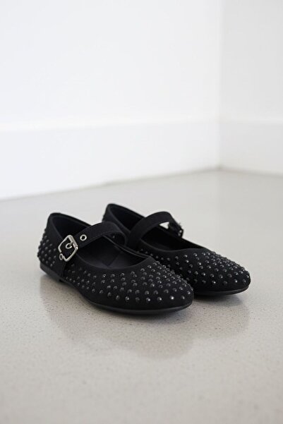Adım Dünyası Women's Stoned Mary Janes Ballet Flats Ankle Strap Daily Stylish...
