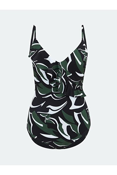 LC Waikiki Ruffle Detail Patterned Women's Swimsuit (S6)