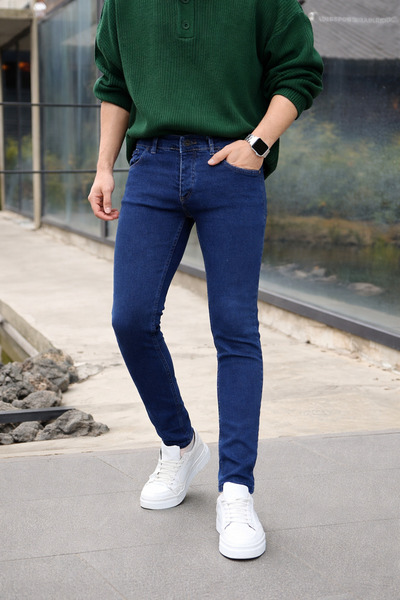 hacker Men's Cotton Pack Basic High Waist Slim Fit Navy Blue Jeans