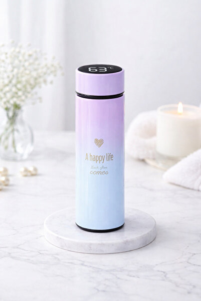 YzHome 1 Piece Stainless Steel Steel Thermos with Digital Display 500ml Motiv...