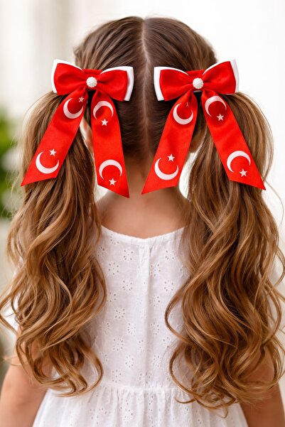 Jack Ferrero Дитячі заколки для волосся з червоним бантом у формі півмісяця т...