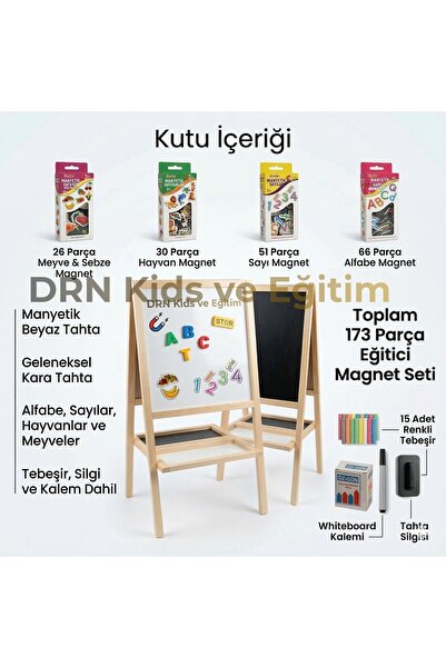 DRNKİDSVEEĞİTİM drn kids ve eğitim manyetik çift taraflı 174 magnet, 15 renkl...