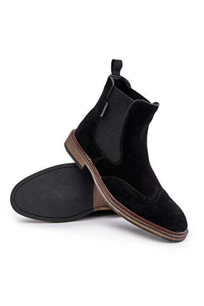 Big Star Shoes Suede Men's Chelsea Boots Big Star OO174192 Black 44