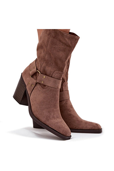 BOTO Women's Insulated Ankle Boots on Heels with Straps and Decorative Detail...