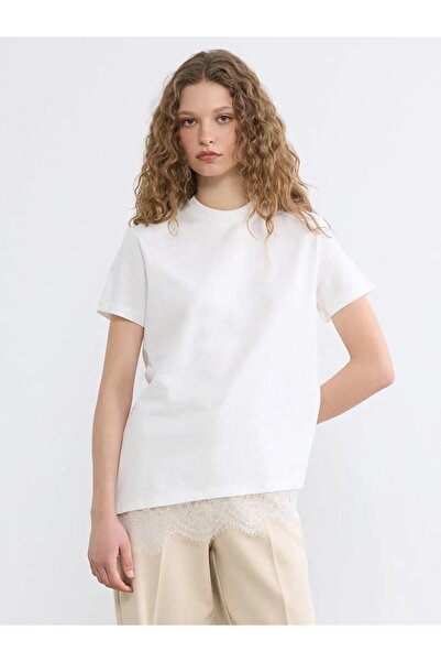 LC Waikiki Crew Neck Lace Detailed Women's T-Shirt (S6)