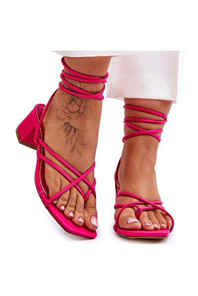 BOTO Tied Sandals With High Heels Pink Secret Love 37