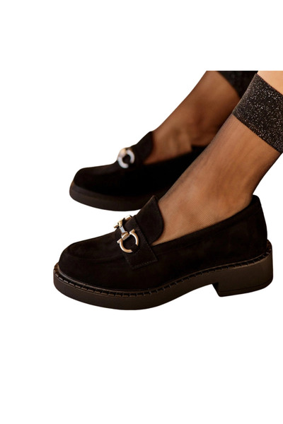 Sergio Leone Women's Suede Loafers Black Beanika 40