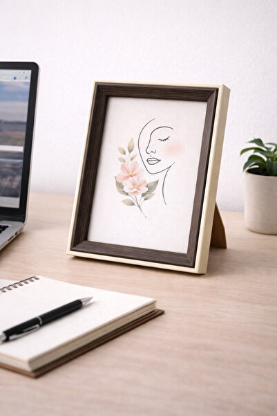 MİS KİTCHEN Natural Wood Glass Photo Frame 13X18 cm Decorative Tabletop & Con...