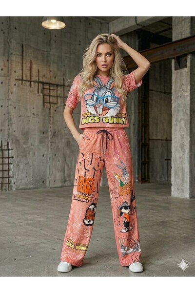 DENİKK Trend Special Stone Print Embroidered Tracksuit Set