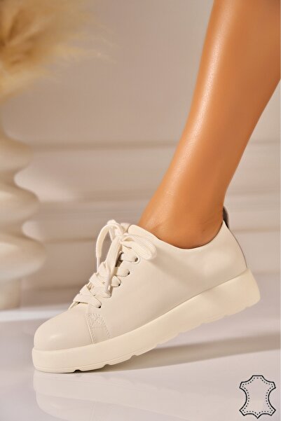 Joana Αθλητικό παπούτσι Sayma Cream από Γνήσιο Δέρμα 39