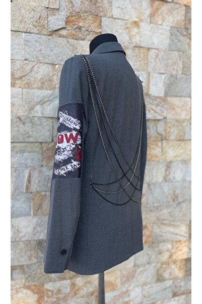 Classy Store Now Handmade Women's Jacket, Conceptual Design Grey Melange with...