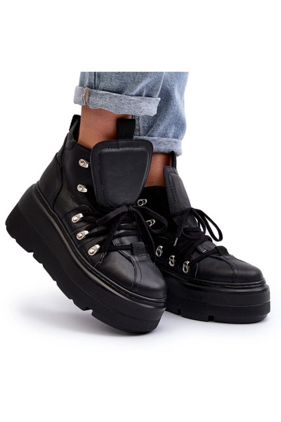 Zazoo 3416 Leather Women's Sports Shoes Black 40