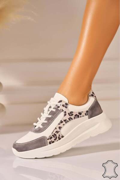 Joana Γκρι Σουέτ Δερμάτινο Αθλητικό παπούτσι Neydir