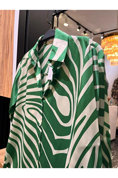Butik DESENLİ SATEN GÖMLEK