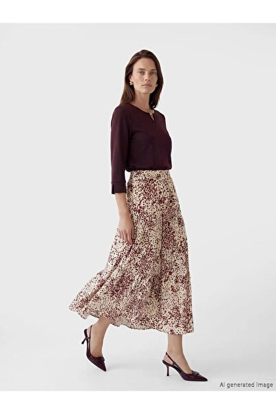 LC Waikiki Elastic Waist Patterned Layer Skirt (S6)