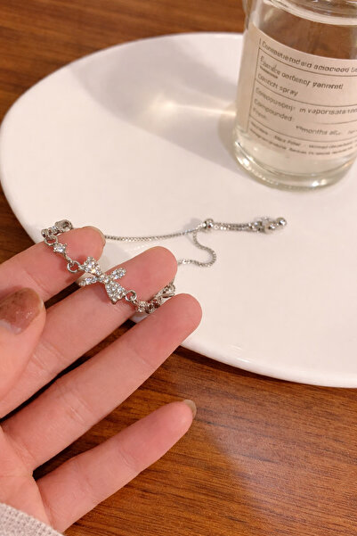 TREND COLLECTİON Zirkon Taşlı Kelebek ve Fiyonk Detaylı Ayarlanabilir Kadın B...