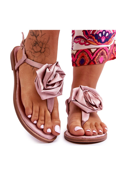BOTO Flip-flops pentru femei cu material textil, roz nud, Carisma 40