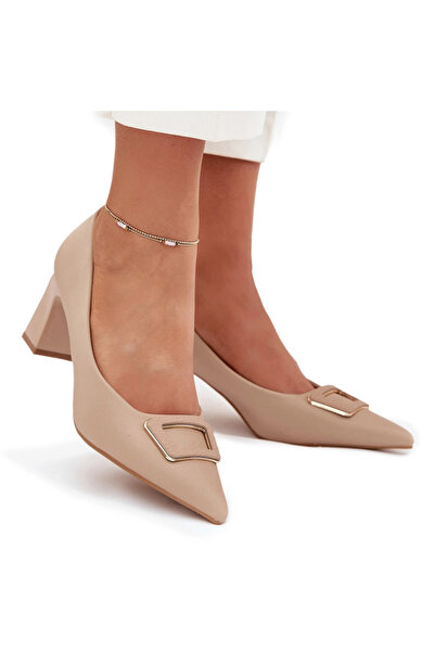 BOTO Tocuri cu cataramă decorativă Seriva nud 38